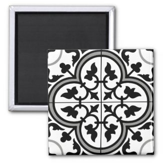 Moroccan Ornamental Tile Pattern Magnets