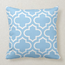 Moroccan Pattern Pillow in Sky Blue