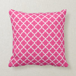 Moroccan Quatrefoil Pattern Pillow | Hot Pink