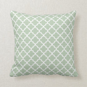 Moroccan Quatrefoil Pattern Pillow | Sage Green