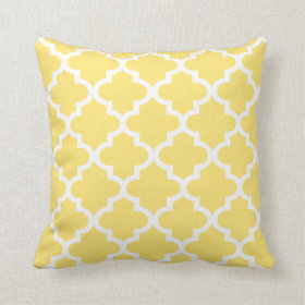 Moroccan Quatrefoil Pattern | Sunshine Yellow Throw Pillow