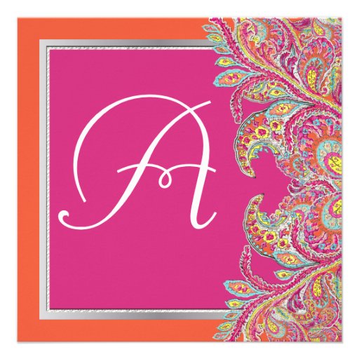 Moroccan Tangerine & Fuchsia Wedding Invitations