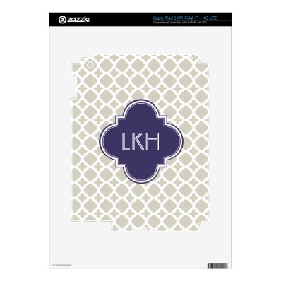 MOROCCAN TILE MONOGRAM iPad 3 SKIN