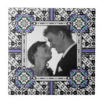 Moroccan Wedding Purple and Aqua Arabesques Ceramic Tile