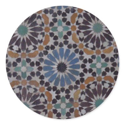 MoroccanTile Round Stickers by jkl1231
