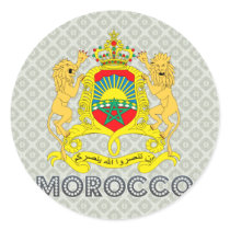 Morocco Coat of Arms Round Sticker