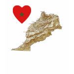 Morocco Flag Heart Map Fitted AA T-Shirt