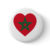 Morocco Flag Heart buttons by Vexillophile Morocco Flag Heart buttons