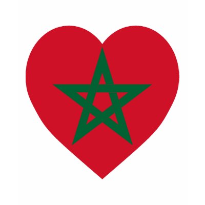 Morocco Flag Heart T Shirt by Vexillophile