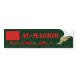 Morocco Flag Map Text Bumper Sticker