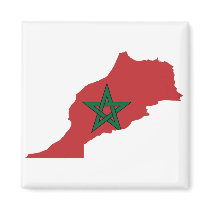 Morocco Flag Map Magnet