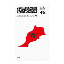 Morocco flag map postage