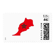 Morocco flag map postage