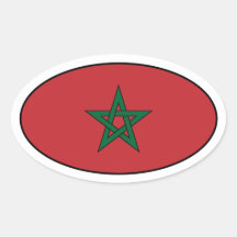 Morocco Flag Oval Sticker
