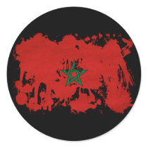 Morocco Flag Round Sticker