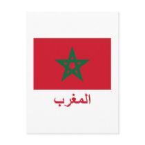 Morocco Flag with Name in Arabic Post Card