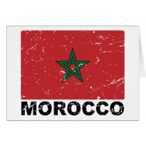 Morocco Vintage Flag Greeting Card