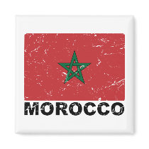Morocco Vintage Flag Refrigerator Magnets