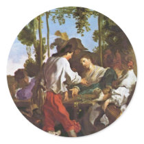 Morraspiel Outdoors By Johann Liss (Best Quality) Round Sticker