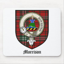 Morrison Clan Crest Badge Tartan Mouse Mats