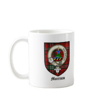 Morrison Clan Crest Badge Tartan Coffee Mug