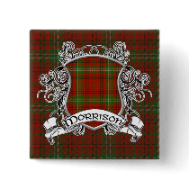 Morrison Tartan Shield Pinback Button