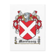 Morrissey Family Crest postcards by coatsofarms Morrissey Family Crest postcards