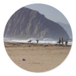 Morro Rock Beaches Surfers Round Sticker