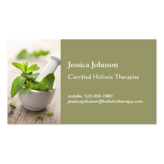 Mortar and Pestle Holistic Therapy Business Card
