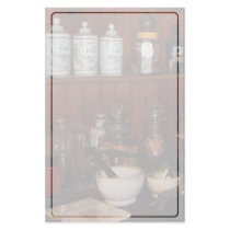 Mortar and Pestle in Drug Store Custom Stationery