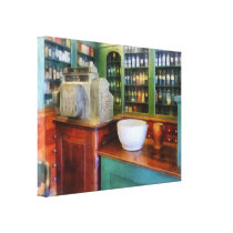Mortar and Pestle in Pharmacy canvas prints