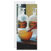 Mortar and Pestle With Bottles Customized Rack Card
