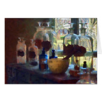 Mortar, Pestle and Bottles by Window cards