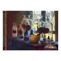 Mortar, Pestle and Bottles by Window Personalized Announcement