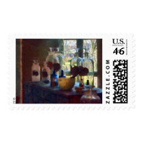 Mortar, Pestle and Bottles by Window Stamp