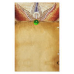 MOSAIC ANGEL  Brown Parchment Green Emerald stationery