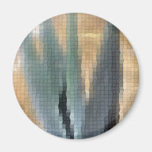 Mosaic Blue Agave 1 Glow Fridge Magnets
