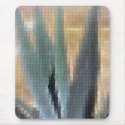 Mosaic Blue Agave 1 Glow mousepad