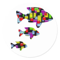 mosaic fish stickers by dbvisualarts mosaic fish stickers