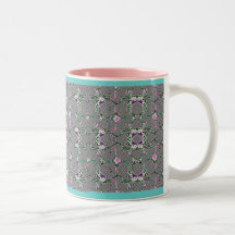 Mosaic Floral Pattern Stein Coffee Mugs