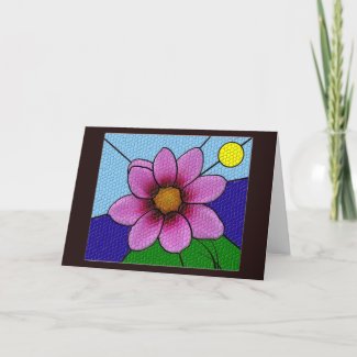 Mosaic Flower Greeting Card card