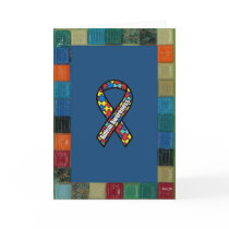 Mosaic Frame For Autism Awareness cards