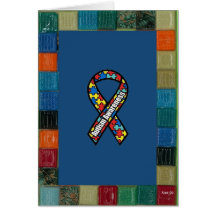 Mosaic Frame For Autism Awareness Greeting Card