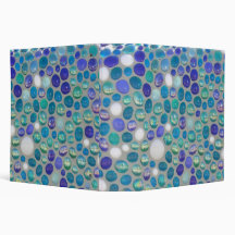 Mosaic Glass Pebbles 3 Ring Binders