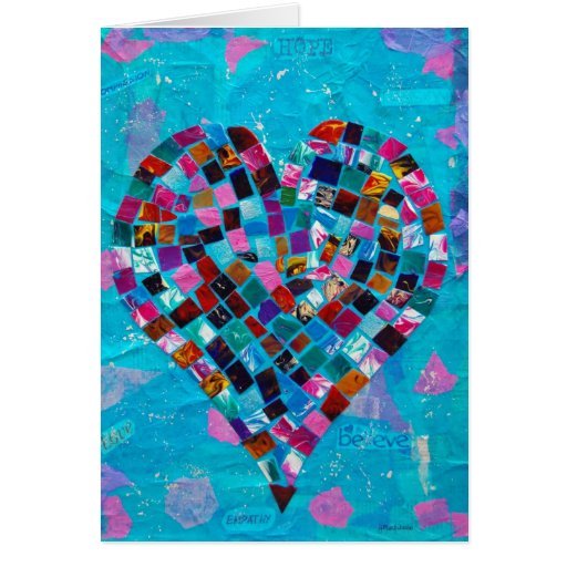 Mosaic Heart Collage Greeting Card Zazzle