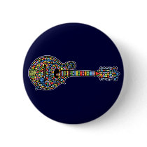 Mosaic Mandolin Button