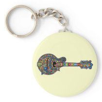 Mosaic Mandolin Key Chain