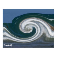 Mosaic Modern Abstract Art Tsunami! Poster Print print