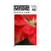 Mosaic Mottled Red Poinsettia 1 Ephemeral Postage