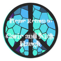 Mosaic Peace Symbol Bookplate stickers